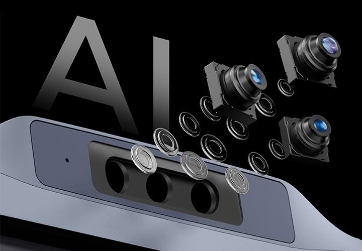 AI搭載・5000万画素3眼カメラ